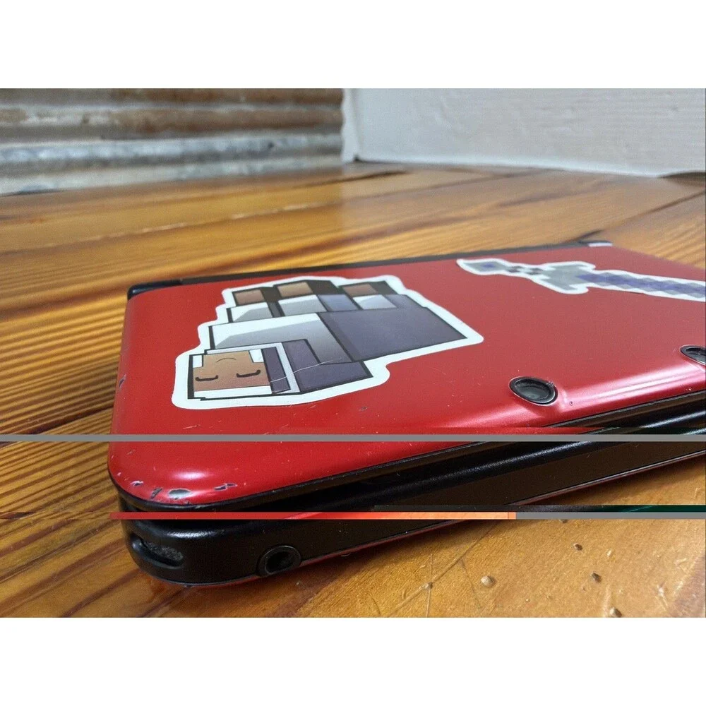 Nintendo 3DS XL Red Console Bundle Tested-New Power Cord-NICE